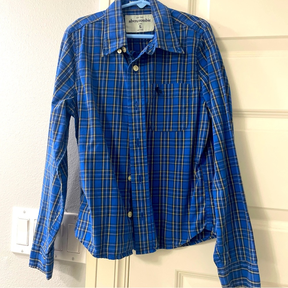 Abercrombie boys plaid shirt small.